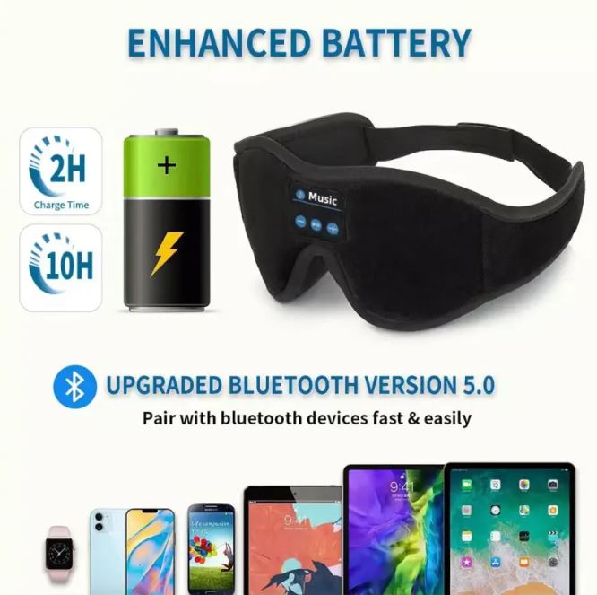 3D Eye Mask Bluetooth 50 Unlimited Music Stereo